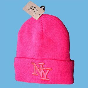NWT New York Logo Winter Hat NY Fuchsia Pink